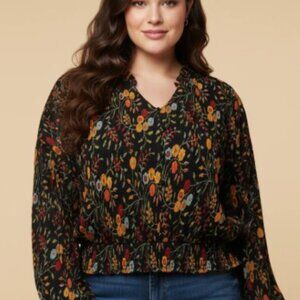 Plus Size Midnight Meadow Blouse - NWT